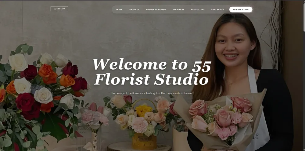 55 Florist Studio website — Before redesign