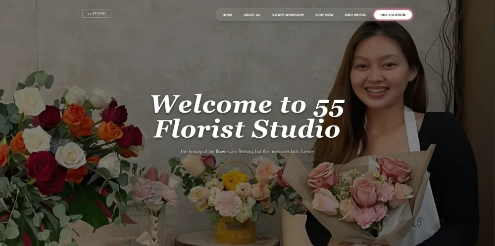 55 Florist Studio client website