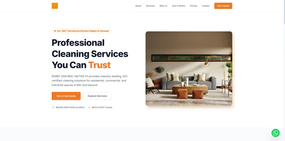 Kerby Clean client website